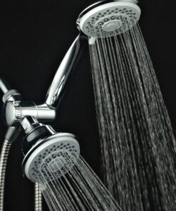 AquaStorm by HotelSpa 30-Setting SpiralFlo 3-Way HIGH PRESSURE Luxury Shower Head/Handheld Showerhead Combo with Water Saving Economy Mode/Chrome Chrome & Gray 21 71Jckcp4OS 1