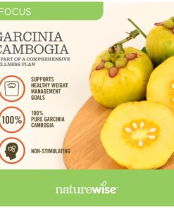 Naturewise Garcinia Cambogia (2 Month Supply) Pure Garcinia Cambogia 100% HCA Extract Concentrated to 60% for Weight Goals (180 Capsules) 180 Count (Pack of 1) 20 71JdF1r5BWL