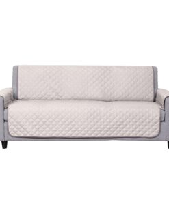 Furhaven Water-Resistant & Reversible Sofa/Couch Cover Protector for Dogs, Cats, & Children - Two-Tone Pinsonic Quilted Living Room Furniture Cover - Gray/Mist, Sofa Reversible Two Tone Gray & Mist 19 71JdhfOfMqS