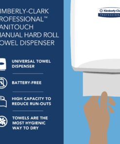 Kimberly-Clark Professional™ Sanitouch Manual Hard Roll Towel Dispenser (09996), Black, for Hard Roll Towels with a 1.75" core, 12.63" x 16.13" x 10.2" (Qty 1) 23 71JeIEO9HPL