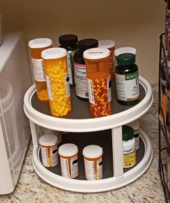 Copco Non-Skid Turntable, 2-Tier, 12-Inch, White/Gray 28 71JeYbhdtL