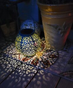 Homeimpro Solar Big Lantern Hanging Garden Outdoor Waterproof Decorative Lights Metal Table Lamp for Patio, Yard, Christmas Gift, 2023 New Updated Bottom Pattern (1Pack, Teal Blue) 39 71JfFMLPDmL