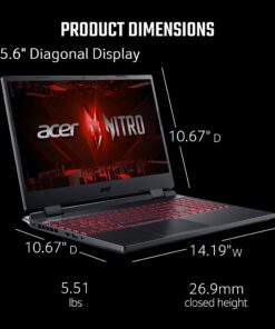 Acer Nitro 5 AN515-58-57Y8 Gaming Laptop | Intel Core i5-12500H | NVIDIA GeForce RTX 3050 Ti Laptop GPU | 15.6" FHD 144Hz IPS Display | 16GB DDR4 | 512GB Gen 4 SSD | Killer Wi-Fi 6 | Backlit Keyboard i5-12500H / RTX3050Ti 54 71JfHZccBzL 1