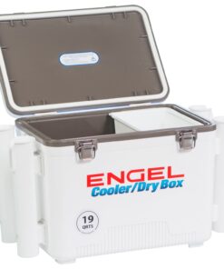 Engel UC19 19qt Leak-Proof, Air Tight, Fishing Drybox Cooler with Built-in Fishing Rod Holders, Also Makes The Perfect Small Hard Shell Lunchbox for Men and Women White 13 71JfYAE8mhL