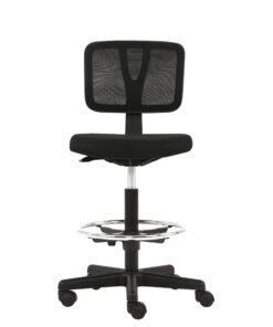 Amazon Basics Mid-back Mesh Office Drafting Chair Stool with Adjustable Footrest, Black No Arms 38 71Jg92MIJxL