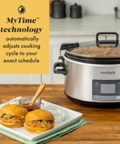 Alternative view of Crock-Pot 7 Quart Portable Programmable Slow Cooker with Timer and Locking Lid, Stainless Steel