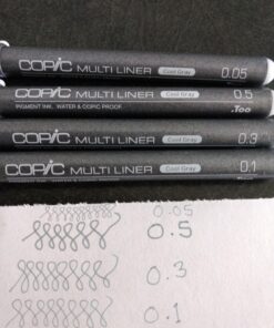 Copic Markers Multiliner Gray Pigment Based Ink, 4-Piece Set Cool Gray Alcohol Solid 16 71Jgy7zUbUL
