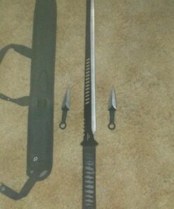 Ninja Sword Machete Throwing Knife Tactical Katana Tanto Blade, 27-Inch … Black Single Blade 34 71JhBzH kvL