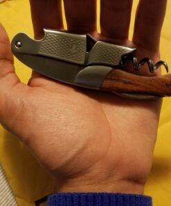 Barvivo Natural Rosewood Wine Opener with Foil Cutter Knife & Cap Remover, Double Hinged Manual Wine Key for Bartenders, Servers, Waiters, Stainless Steel Wine Bottle Opener Corkscrew 35 71JhInKxuL