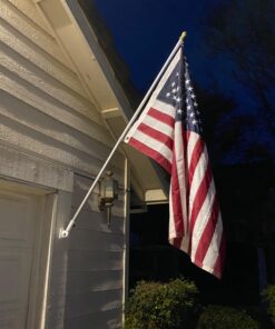 American Flag Pole Holder Kit Silver | Heavy Duty Outdoor Flagpole | 3x5’ Flag | 210D Nylon United States Flag | 6’ Adjustable Spinning Flag Pole | House Mount Bracket | Commercial | High Winds Flag Pole Kit w/ Silver Pole 21 71JhtKoy8eL