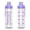 Artoid Mode 25oz Motivational Fitness Workout Sports Water Bottle with Time Marker & Measurements, Carbonation Friendly Dishwasher Safe and BPA Free Purple