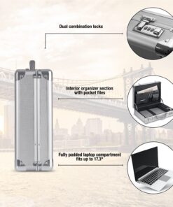 Solo New York Fifth Avenue 17.3 Inch Aluminum Laptop Attaché Briefcase, Hard-sided with Combination Locks, Silver 19 71Jk4cG1vJL