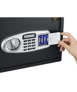 Electronic Safe Deposit Box - Drop Safe with Digital Keypad and 2 Manual Override Keys for Business Cash Drops or Home Safety by Paragon Safes (Black) Single Door 13 71JkMzViGL