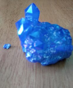 mookaitedecor Titanium Coated Natural Rock Crystal Cluster Geode Stone Specimen, Blue #3-blue 20 71Jkq4g8tL