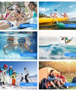 Crenova Waterproof Pouch IP68 Beach Accessories Fanny Pack with Waist Strap Dry Bag with Adjustable Belt Beach Essentials Accessories to Keep Your Valuables Safe and Dry Perfect for Beach Snorkeling Kayaking Pool Water Park (Blue & Black) Blue & Black 32 71JlZKfJsgL