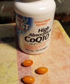 Doctor's Best High Absorption CoQ10 with BioPerine, Gluten Free, Naturally Fermented, Heart Health, Energy Production, 100 mg, 120 Count Unflavored 120 Count (Pack of 1) 33 71Jlsjb 44L 1