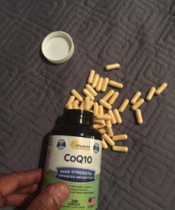 CoQ10 (400mg Max Strength, 200 Capsules) - High Absorption Vegan Coenzyme Q10 Powder - Ubiquinone Supplement Pills, Extra Antioxidant CO Q-10 Enzyme Vitamin Tablets, COQ 10 400 mg 200 Count (Pack of 1) 23 71JlvY2dbuL