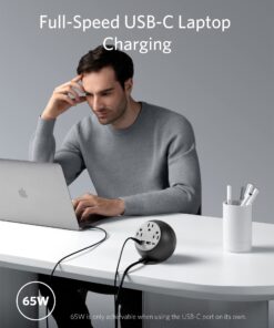 Anker Magnetic Desktop Charging Station(MagGo), 637 Wireless Charger for iPhone13/12, 8-in-1 Power Strip with 3 AC,2 USB A,and 2 C,Max 65W Delivery Accessory MacBook Pro Interstellar Gray 21 71JmFnlVqfL