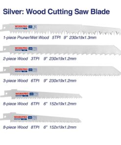 WORKPRO 32-Piece Reciprocating Saw Blade Set - Metal/Woodcutting Saw Blades, Pruner Saw Blades with Organizer Pouch 1 Reciprocating Saw Blades 17 71JnYOsQcqL
