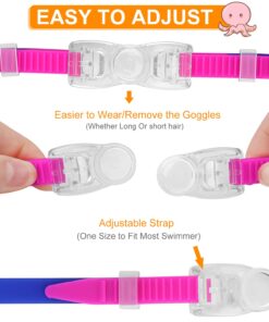 Careula 2 Pack Kids Swim Goggles, Swimming Goggles Anti-fog Water Pool Glasses for Kids Girls Boys Toddlers Child Age 2-12 A1 Purple & Blue 13 71Joo8WYNrL