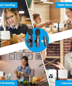 MAYBESTA Professional Wireless Lavalier Lapel Microphone for iPhone, iPad - Cordless Omnidirectional Condenser Recording Mic for Interview Video Podcast Vlog YouTube Black 20 71JopgSixfL