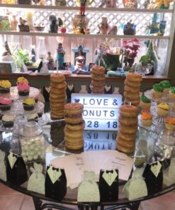 Darice Victoria Lynn Clear, 5 Piece Set with Two 10” and Three 15 Display Treats at Weddings, Showers and Other Ev Acrylic Donut Stands 37 71JpREX2DCL