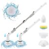 Electric Spin Scrubber, Cordless Power Brush Floor Scrubber with Adjustable Extension Arm and 4 Replaceable Bathroom Cleaning Brush Heads, Ideal for Tub, Tile, and Floor Cleaning White 17 71Jq8JdQYKL
