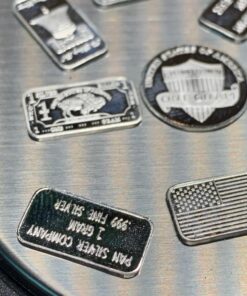 TEN One Gram .999 pure Silver Bars with random designs in a jewelry pouch (Original Version) 17 71JqcckfcML