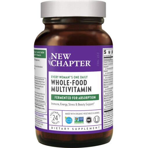 New Chapter Women’s Multivitamin + Immune Support – Every Woman’s One Daily, Fermented with Whole Foods & Probiotics + Iron + B Vitamins + Organic Non-GMO Ingredients - 24 Count (Packaging May Vary)