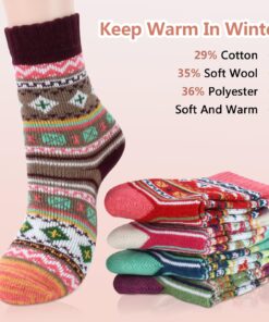 MORECOO Womens Winter Socks - Christmas Gift for Women - Thick Wool Socks Soft Warm Casual - Women Socks Gift Socks 5 Pairs 5-9 Multi-colors -2023 12 71JsVmImqBL