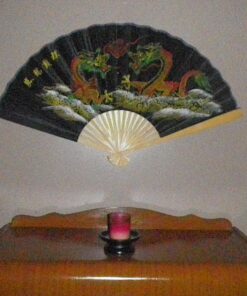 Alternative view of "Classic 20"" Oriental Feng Shui Wall Fan-Black Dragon"