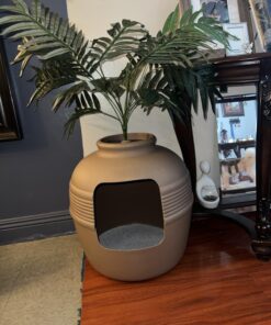 Good Pet Stuff, The Original Hidden Litter Box, Artificial Plants & Enclosed Cat Planter Litter Box, Vented & Odor Filter, Easy to Clean, Mocha Brown , 20" wide x 19 3/4" 52 71Jt YmMceL