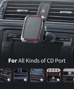 OQTIQ Magnetic CD Phone Car Mount for Car CD Player, CD Slot Car Phone Mount Holder with Built-in 6 Strong Magnets, Compatible with iPhone Samsung Galaxy LG and More Black-Red 30 71Jt4hagupL