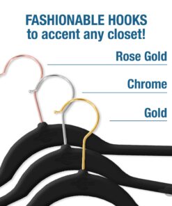 Closet Complete Premium True Heavyweight Velvet Hangers, 50, Black 16 71Ju5rAEOsL