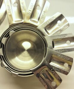 Bellemain One Piece Stainless Steel - Nesting measuring cups for Kitchen for Bakers , Dry - Ml & Oz measuring cup for Liquid, Metal, Set of 6 35 71Juja0vWhL