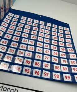Eamay Hundreds Pocket Chart with 130 Number Cards, Number 1-100 Board Pocket Chart for Teacher Lessons in a Classroom or for Use at Home (100 Pockets) 100 pockets 16 71JvGXDC6 L