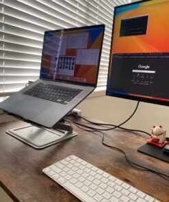 LORYERGO Adjustable Laptop Stand, Portable Riser for 17.3inch Laptops, Adjustment for Desk, Holds Up to 17.6lbs Notebook - Sliver 32 71JvRau0jWL