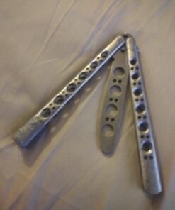 VORNNEX Practice Butterfly Knife Trainer,Full Stainless Steel Unsharpened 100% Safe Dull Balisong Knives Trainer Butterfly Comb for Training(Silver) 28 71JwOhNZFpL