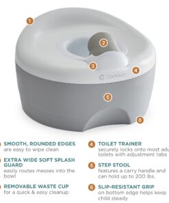 Alternative view of Contours Bravo 3-Stage Potty Training Potty System with Potty Chair, Toilet Trainer, Step Stool All in One, Portable Potty for Infant &Toddler Travel, Potty Training Toilet for Boys and Girls - Gray