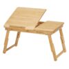 SONGMICS Laptop Desk, Folding Lap Tray, Bamboo Bed Desk with Tilting Top, Small Drawer, for Home Office, Bedroom, Natural ULLD01N 8 71JxcT KWGL