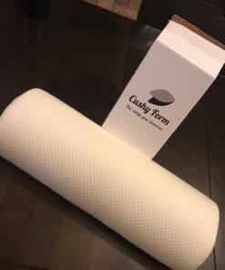 Cushy Form Bolster Pillow for Lumbar and Leg Support - 20.5 x 8 x 4.5 Inches Half Moon Memory Foam Cushion for Stomach, Back & Side Sleepers - Roll Pillows for Back and Neck w/Washable Cover Semi Roll - 4.5" 54 71JxrX hGL 1