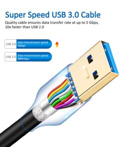 Jelly Tang USB 3.0 Cable A Male to B Male 25Ft,Superspeed USB 3.0 A-B/A Male to B Male Cable - for Scanner, Printers, Desktop External Hard Drivers and More(25Ft/8M) 25Ft/8M 9 71JyDBmtCyL 7