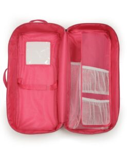 Badger Basket Toy Doll Travel Case with Pop-up Bed with Bedding for 18 inch Dolls - Pink 22 71K M0oDVbL