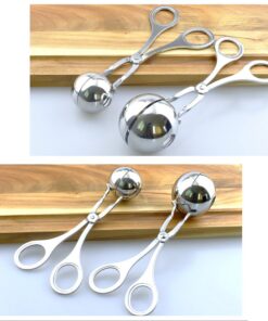 Meat Ballers, JUSTDOLIFE Stainless Melon Ballers Non-Stick Tongs Cake Pop Meatball Spoon Ice Cream Scoop Cookie Dough Scoop for Fruits, Meatball, Cake, Ice Cream, Melon (2 Pack) 16 71K kagCEbL