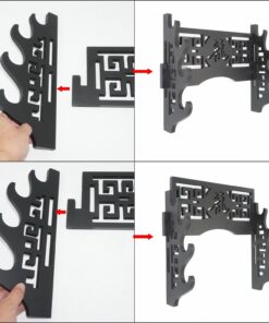 Alternative view of Eforlife Sword Holder Wall Mount Samurai Sword Display Stand Sword Bracket Hanger for Katana Wakizashi and Standard Swords 龍-Dragon 4-Tier
