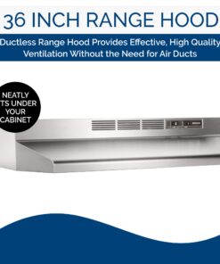 Alternative view of Broan-NuTone 413604 Non-Ducted Ductless Range Hood Insert with Light, Exhaust Fan for Under Cabinet, 36-Inch, Stainless Steel