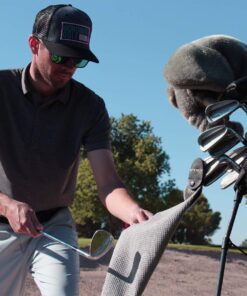 STICKIT Magnetic Towel, Gray | Top-Tier Microfiber Golf Towel with Deep Waffle Pockets | Industrial Strength Magnet for Strong Hold to Golf Carts or Clubs Pack of 1 17 71K3N8niKuL