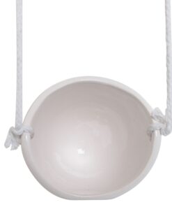 MyGift 4-Tier White Ceramic Hanging Wall Planter with Rope - Decorative Succulent Herb Flower Pot Containers 22 71K49mf9C3L