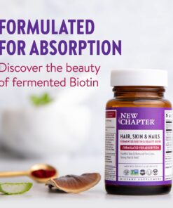 New Chapter Biotin Supplement, Vegan Hair Skin and Nails Vitamins with Fermented Biotin + Astaxanthin - 60 Count 20 71K4KMBih4L