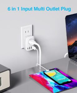 US to Japan Plug Adapter, VINTAR 2 Prong to 3 Prong Outlet Adapter with 2 AC Outlets, 3 USB and 1USB-C Ports, Japan Travel Power Adapter for USA to Japan China Canada Philippines, Type A, 1-Pack 11 71K6JT9XrWL